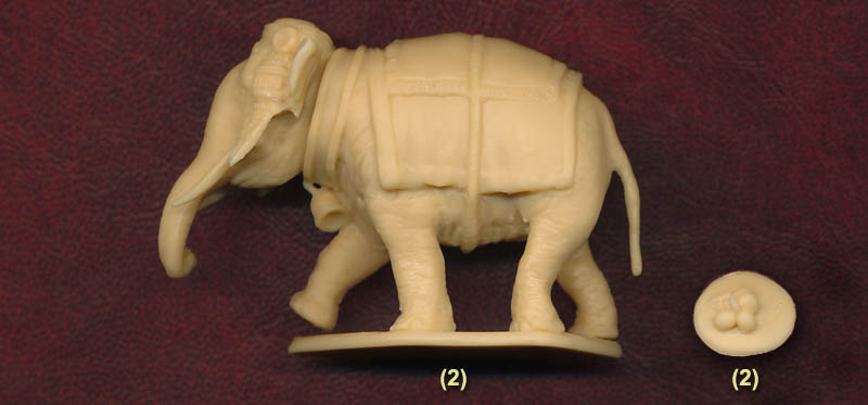 2 unpainted models with riders ZVESDA 1/72 Scale WAR ELEPHANTS 